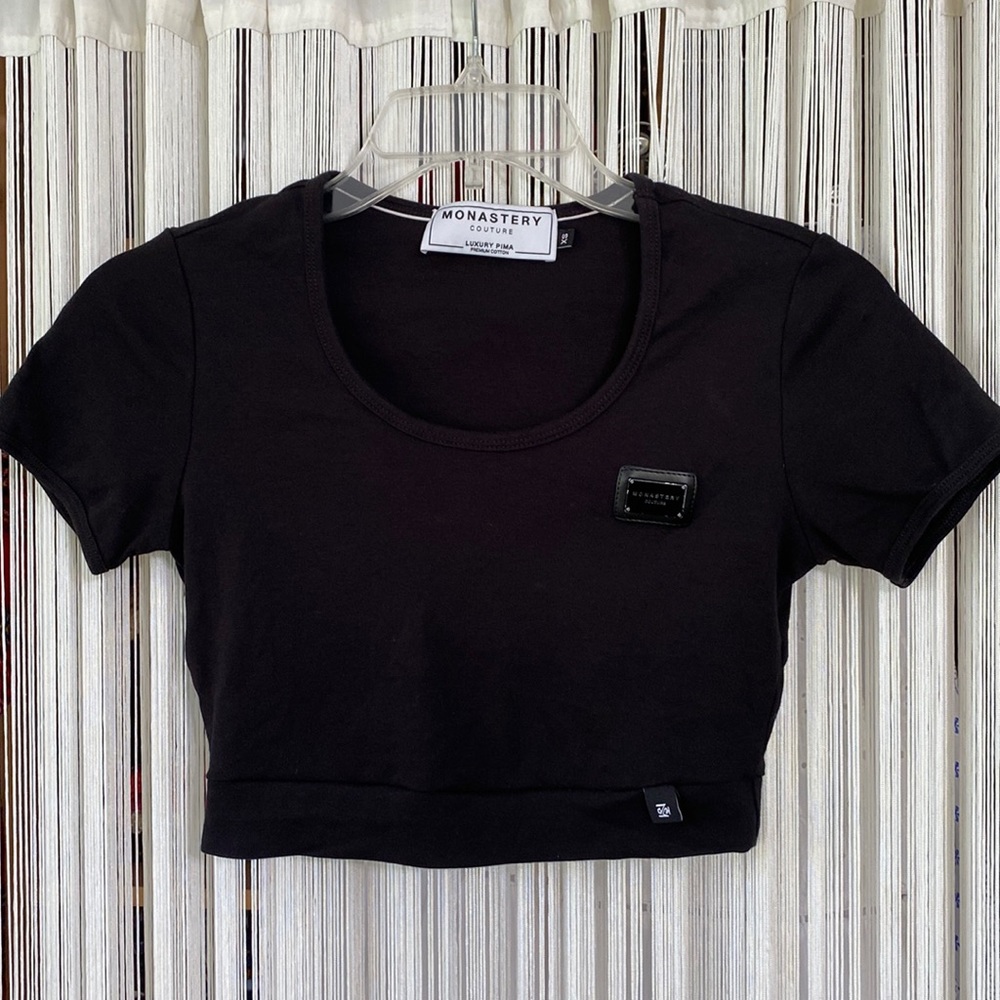 Monastery Couture Black Body-con Midriff